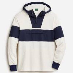 J. Crew Hooded Rugby Anorak Sweatshirt in Colorblock